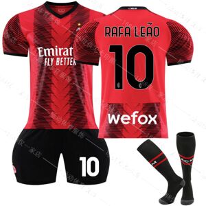 Galaxy 23/24 Ny säsong Hem A.C. Milan FC RAFA LEAO Nr 10 Barn Jersey-pakke Barn-24
