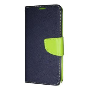 GL iPhone 12/12 Pro tegnebog fancy taske + håndrem mørkeblå-lime Dark blue