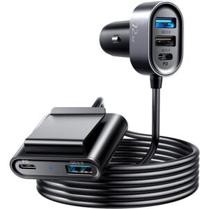 Joyroom Multi Car Charger 2xUSB-C PD + 2xUSB QC3.0 72W - Sort