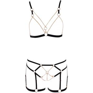 Cottelli Collection Cottelli Lingerie: Bra-set with straps and chains, S Svart S