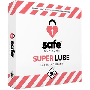 Safe Condoms: Super Lube, Extra Lubricant, 36-pack Transparent