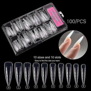 100 stk Poly Nail Gel Hurtig byggeform tips Negle Dual Forms Finger Extension Nail Art Uv Builder Let Find Negle Tools