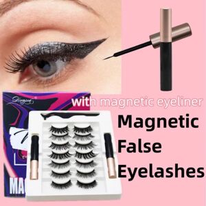 Magnetiske øjenvipper Eyeliner Kit 7 par falske vipper flydende eyeliner