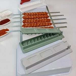 JISUAIRUI BBQ Kødspydmaskine Genanvendelig til Kebabpressemaskine Tilberedning af grill til køkken Grill Assesories Black