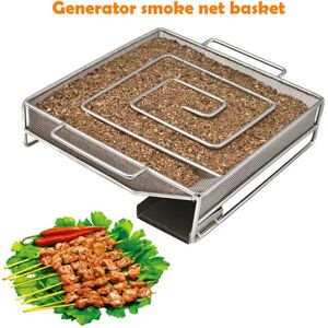 Jettbuying Kold røg Generator BBQ Grill Grill Madlavningsværktøj Ryger Min Silver one size