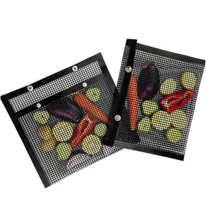 2-Pack Grill Bag / Mesh poser til grillning - Forskellige størrelser Black