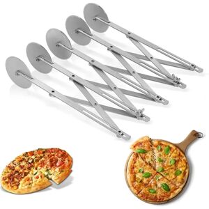 Galaxy Pastaskær, uddragbar pizzaskærer i ristet stål med flere hjul Multi-rund dele til køkkenværktøj (5 hjul)