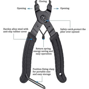 Kædetang, kædetænger Værktøj Kædetænger Manglende led 2 i 1 tættere tængeråbner / cykelkædeværktøj kompatibel med unbrakoniske kæder reparation