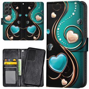 Samsung Galaxy S21 Ultra - Mobilcover/Etui Cover Hjerter