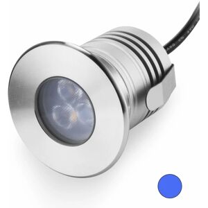 LED undervandspoollys, 3W, 12V-24V DC, IP68 vandtæt, rustfrit stål aluminium, til svømmebassiner i jorden Trappedamme Springvand og både (blå)