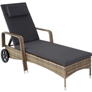 tectake Polyrattan solseng -  natur/mørkegrå Dark grey