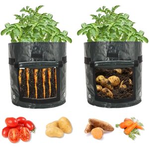 4 Pack 7 Gallon Kartoffel Grow Bag sæt. Haveplanteposer til kartofler, gulerødder, tomater, agurker og andre grøntsager.