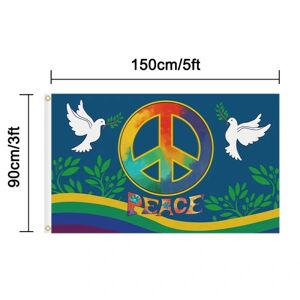 Fredsflag (90x150 cm (F)) fredsdueflag, fredsflag, polyester