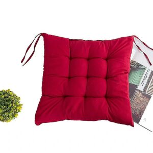 Lileno hjemmesæt med 4 stolehynder Rød (40x40x6 Cm) - Sædepude til havestol, køkken- eller spisestuestol - Komfortabel Uv-bestandig indendørs A