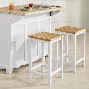 SoBuy barstol Spisebordsstole Køkkenstole FST29-WNx2 White Stool