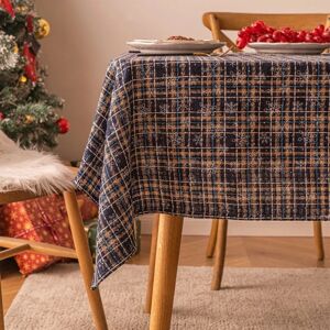 Julepynt nytår dug Plaid snefnug Jul Hjem Spisebord Dæk Rektangulær Sofabord Dug Big blue plaid snow 110x170cm