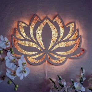 Lotus Flower Light Mandala Night Light Indendørs Led Varm