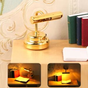 BLE 1:12 Dukkehus Miniature Skrivebordslampe LED Lampe Guld Væglampe Pels