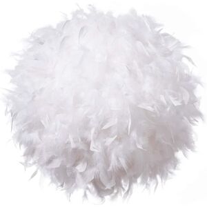 Fjerlysskærm til loftslampe, fluffy lampeskærm Lampeskærm lysskærm til bordlampe og gulvlampe, soveværelsesdiameter 30 cm, hvid