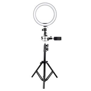 Northix Selfie-lampe / Ring light (26 cm), stativ og beslag Black