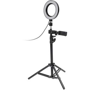 Northix Selfie lampe / Ring light (17 cm) og stativ Black