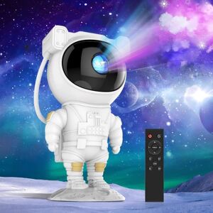 DAO Astronaut Galaxy-projektor Stjernehimmel Nattelys Roterende lampe Rumindretning Usb-opladning med fjernbetjening [DB]