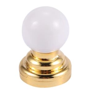 1:12 Dukkehus Miniature Globe Hvid Loft Led Lys Belysning Lampe Med Batteri