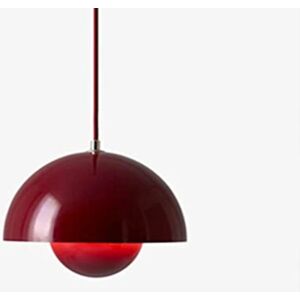 brand CraftThink LED Pendelbelysning, Kugleformet Indsats Flushmount Light Modernism Metal Suspension Hængelampe til Stue Soveværelse Spisestue R Röd 10 tum