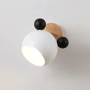 Moderne Væglampe Farve Jern Mickey Væglampe Stue Soveværelse Babyværelse Dekoration Nordic Home Sengelampe Lampe (ingen pære) White Black