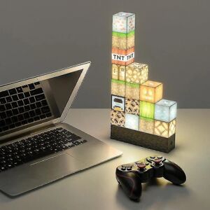 Minecraft Night Light Creatives Nyhed Splejsningslys Led Lampe Til Soveværelse Stue Julegave A