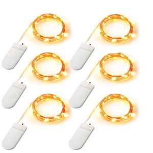 6 Pack Led String Lights - 2m 20 LED'er Batteridrevet vand