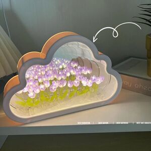 WINE Cloud Mirror Tulip Lampe DIY Night Light Soveværelse Ornamenter purple