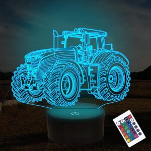 Traktor 3D Illusion Natlampe, Attivolife 16 Farveskift