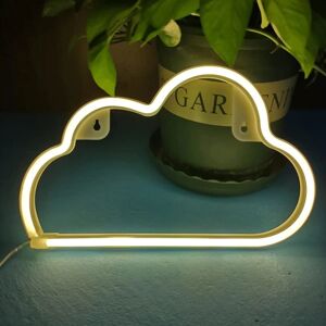 Cloud Neon skiltelys, Halo D Neon Light Væglampe Natlys, Batteri/USB drevet neonlys til vægdekoration, Soveværelse, Bryllup-Yellow Cloud