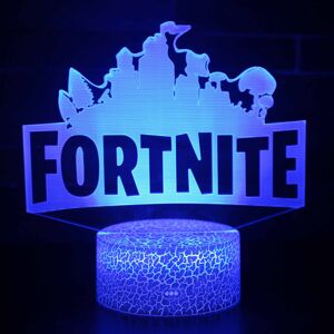 GeekAtmosphere Børnegave Fortnite Natlys Touch Sensor Soveværelse 3d Illusion Natlys Led Anime Lampe Farverig Fjernbetjening Natlys Hjem GadgetsZB- 1