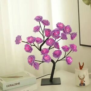 Rose Buket Lampe Rose Bordlampe LILLA purple