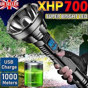 1200000lm Led Lommelygte Super Bright Torch Usb Genopladelig Lampe Høj Powered