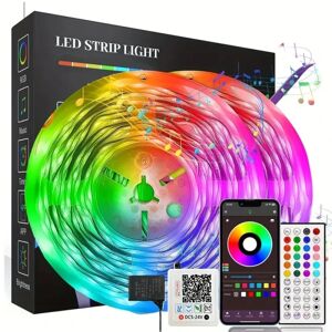 YIXI Led-lys Bluetooth Rgb-lys Led-tapelys med 44-taster fjernbetjening Musiksynkronisering Farveskiftende Led Mood Strip 15m