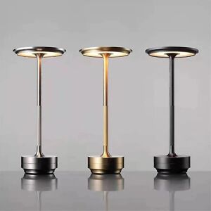 Trådløs Bordlampe Dæmpbar Vandtæt Metal Usb Genopladelige Bordlamper -1 stk Gold
