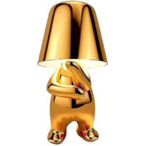 Sengelampe Touch Bordlampe, Guld Thinker Lampe Skrivebordslys Trådløs Genopladelig Bærbar Dekorativ Natbordslampe Med Usb-opladning B gold