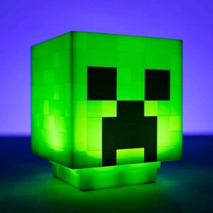 WEIWZI Minecraft Creeper-lampe, dekorationsnatlys, LED-lys med spillyd, genopladelig, sengelampe til børn, natlampe til væg (grøn)