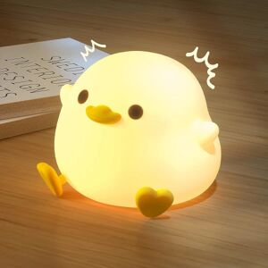 WEIWZI LED Cute Bean Duck Night Light, Cute Animal Silikone Nursery Night Light Genopladelig bordlampe Sengelampe med berøringssensor til soveværelser