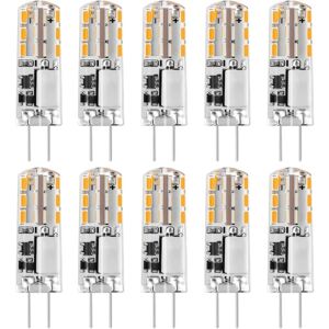 10x G4 LED-lampe eller 12V AC/DC Varmvit 3000K2W, Ej dimbar lys