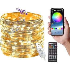 BATTERY Fairy Lights Plug-in, Led Fairy Lights med Rgb-farveskiftende blinklys med Bluetooth fjernkontrol, appkontrol Fairy Lights zdq