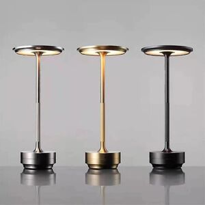 Trådløs bordlampe Dæmpbar vandtæt metal USB genopladelige bordlamper -1 stk-WELLNGS silver