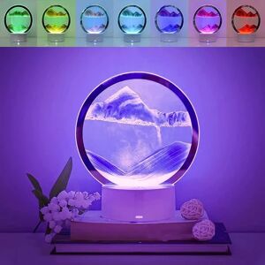 3D Moving Sand Creative Art Liquid Bordlampe, RGB Color Chan