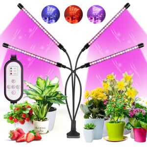 Grow Lights til indendørs planter, 80 LED'er Led Plant Light Red & Blue Full Spectrum, 4 Heads Grow Lamps med timer, frøplanter og sukkulenter, A B