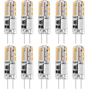 10x G4 LED-lampe eller 12V AC/DC Varmvit 3000K2W, Ej dimbart lys