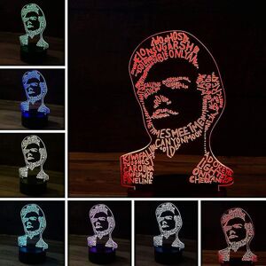 Galaxy 3d Harry Styles skrivebordslampe - 7 farver LED-lampe med USB-kontrol Roterende blekning eller hurtig farve.