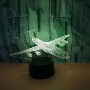 Galaxy Nattlampa for flygplan for barn, 3D Illusionslampa, 16 farver som ændres med fjernkontrol, rumsinredning, oplægsholder til barn Pojkar Flickor